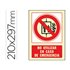 Pictograma Syssa Señal De No Utilizar En Caso De Incendio En Pvc Fotoluminiscente 210X297 Mm
