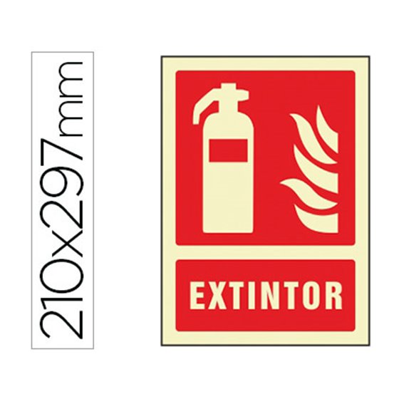 Pictograma Syssa Señal De Extintor En Pvc Fotoluminiscente 210X297 Mm