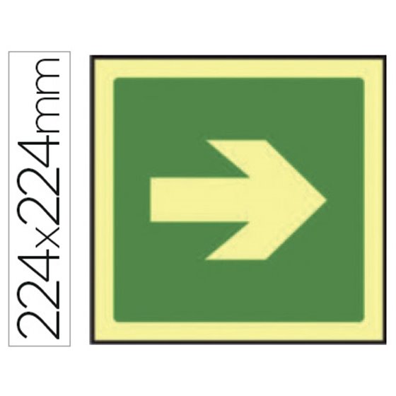Pictograma Syssa Señal De Via De Evacuacion En Pvc Fotoluminiscente 224X224 Mm