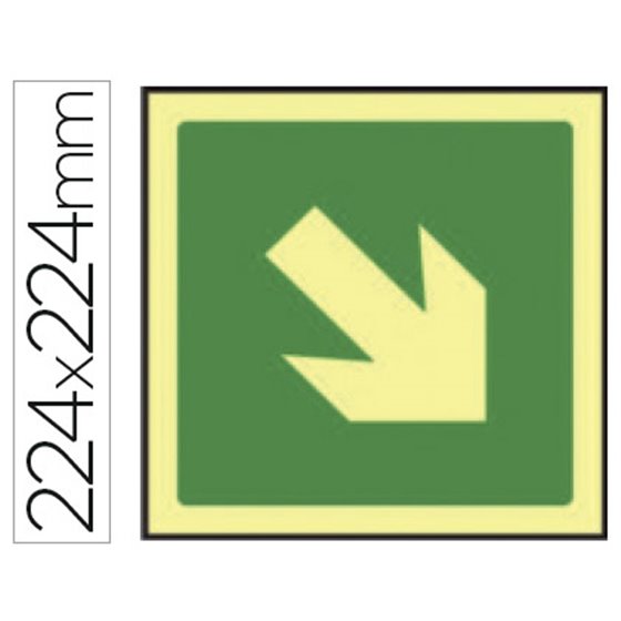 Pictograma Syssa Señal De Via De Evacuacion En Pvc Fotoluminiscente 224X224 Mm