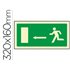 Pictograma Syssa Señal De Salida Emergencia Flecha Izquierda En Pvc Fotoluminiscente 320X160 Mm