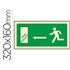 Pictograma Syssa Señal De Salida Emergencia Izquierda Escalera Bajando En Pvc Fotoluminiscente 320X160 Mm