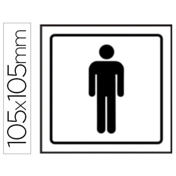 Pictograma Syssa Señal De Aseos Caballeros En Pvc 105X105 Mm
