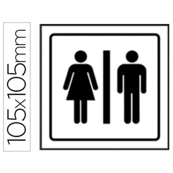 Pictograma Syssa Señal De Aseos Caballeros-Señoras En Pvc 105X105 Mm