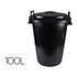 Cubo De Basura Con Tapa Negro 100 L Para Bolsas 85X105 Cm