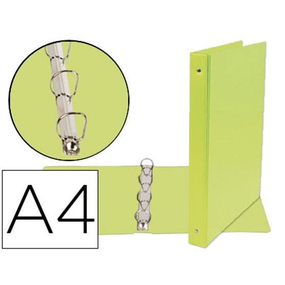 Carpeta De 4 Anillas 25 Mm Mixtas Liderpapel A4 Carton Forrado Pvc Verde