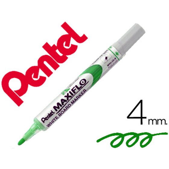 Rotulador Maxiflo Pentel Para Pizarra Blanca Color Verde