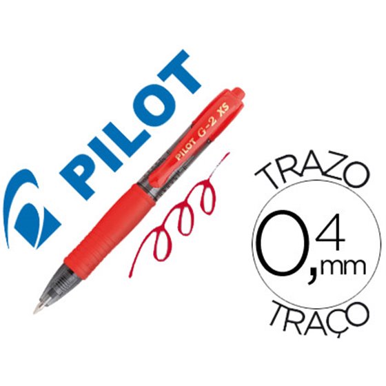 Boligrafo Pilot G-2 Pixie Rojo Tinta Gel Retractil Sujecion De Caucho