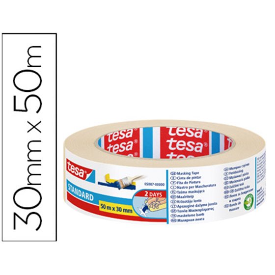 Cinta Adhesiva Tesa Para Pintor 50 Mt X 30 Mm