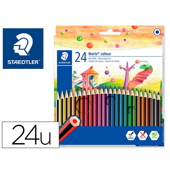 Lapices De Colores Staedtler Wopex Ecologico 24 Colores En Caja De Carton