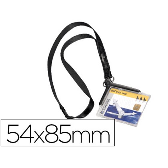 Identificador Con Cordon Plano Durable Acrilico Diagonal 54X85Mm