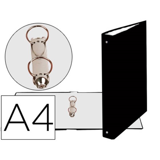Carpeta De 2 Anillas 30Mm Redondas Exacompta Din A4 Carton Forrado Negro