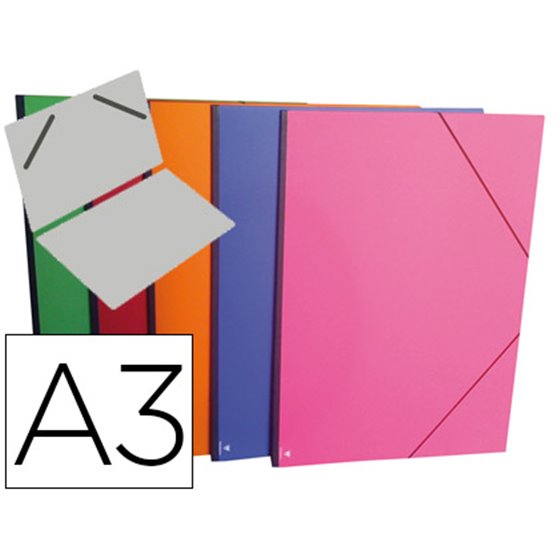Carpeta Planos Clairefontaine Din A3 Con Gomas Carton Gofrado Colores Surtidos