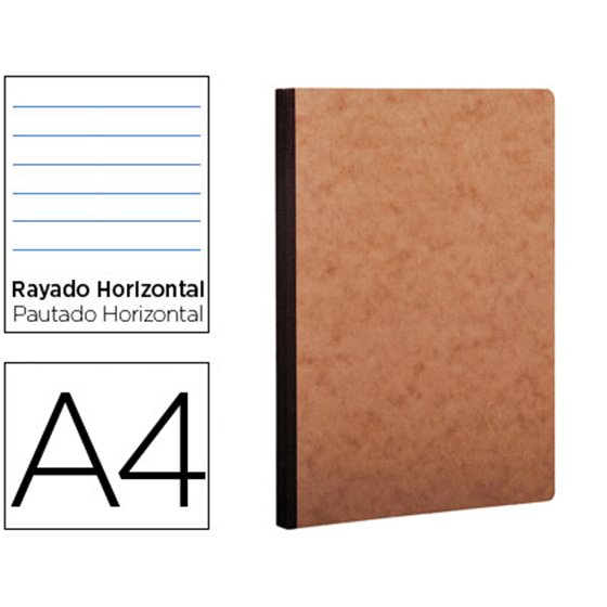 Libreta Age-Bag Tapa Cartulina Lomo Cosido Rayado Horizontal 96 Hojas Color Havana 210X297 Mm