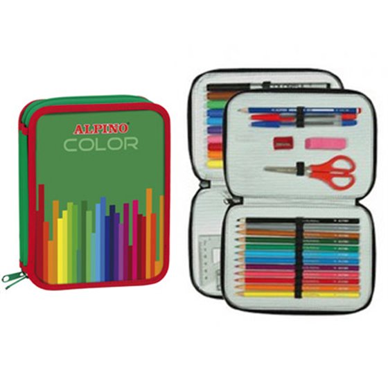 Plumier Escolar Alpino Color Pequeño Doble Cremallera