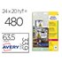 Etiqueta Adhesiva Resistente Avery Poliester Blanco 3,9 Mm 63,5X33,9 Mm Laser Pack De 480Unidades