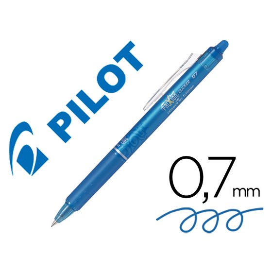 Boligrafo Pilot Frixion Clicker Borrable 0,7 Mm Color Azul Claro