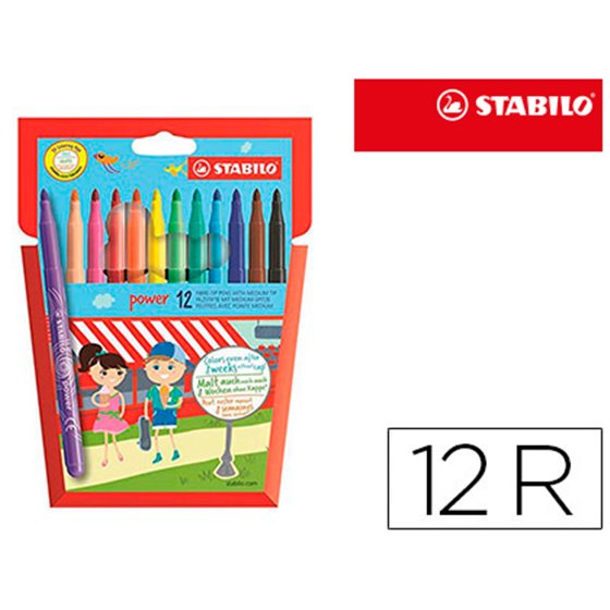 Rotulador Stabilo Power Caja De 12 Unidades Colores Surtidos