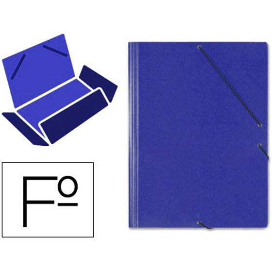 Carpeta Gomas Solapas Carton Saro Tamaño Folio Azul