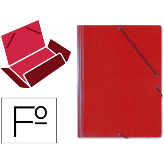 Carpeta Gomas Solapas Carton Saro Tamaño Folio Rojo