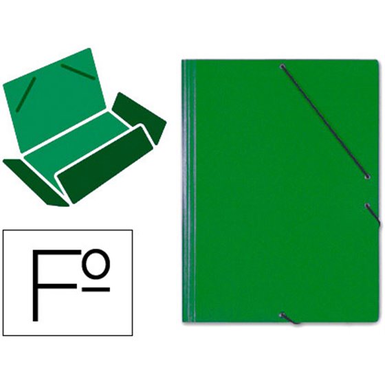 Carpeta Gomas Solapas Carton Saro Tamaño Folio Verde