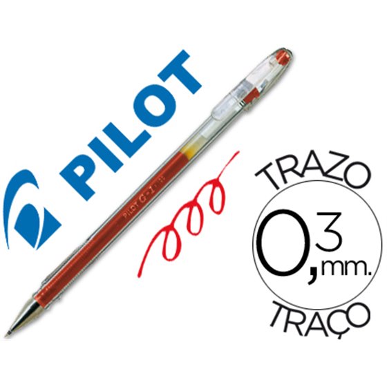 Boligrafo Pilot G-1 Rojo Tinta Gel