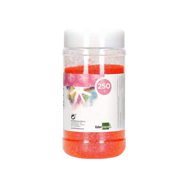 Purpurina Liderpapel Fantasia Color Metalico Naranja Pastel Bote De 250 Gr