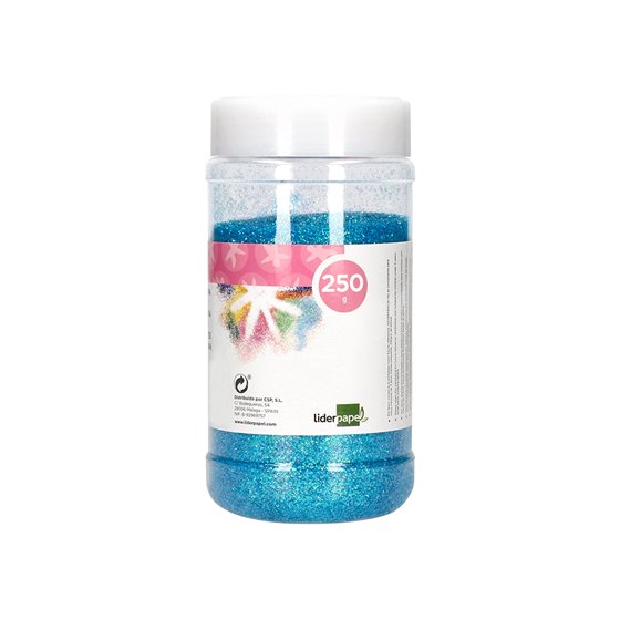 Purpurina Liderpapel Fantasia Color Metalico Azul Pastel Bote De 250 Gr