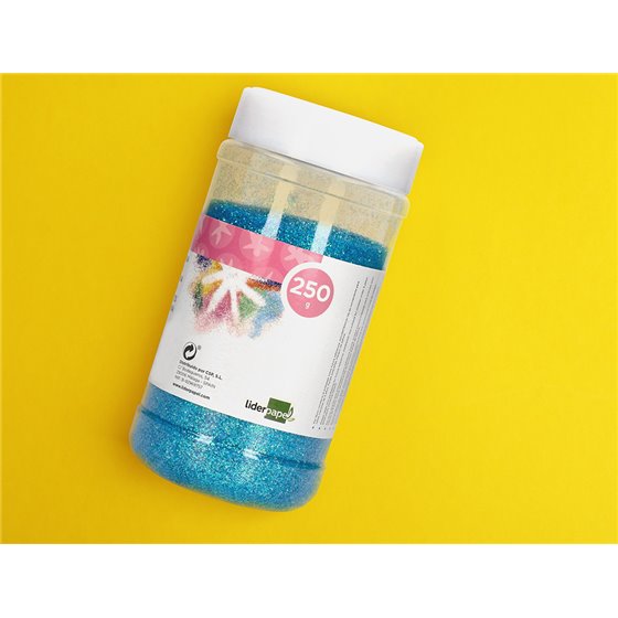 Purpurina Liderpapel Fantasia Color Metalico Azul Pastel Bote De 250 Gr