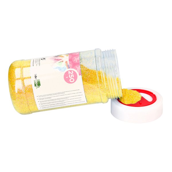 Purpurina Liderpapel Fantasia Color Metalico Amarillo Pastel Bote De 250 Gr