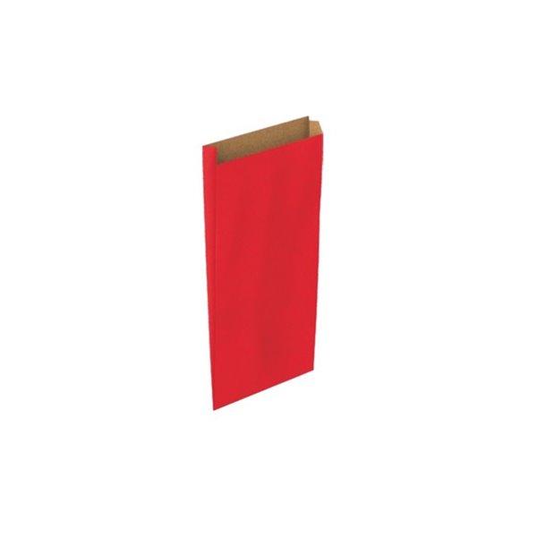 Sobre Papel Basika Kraft Rojo Con Fuelle Xs 120X250X30 Mm Paquete De 25 Unidades