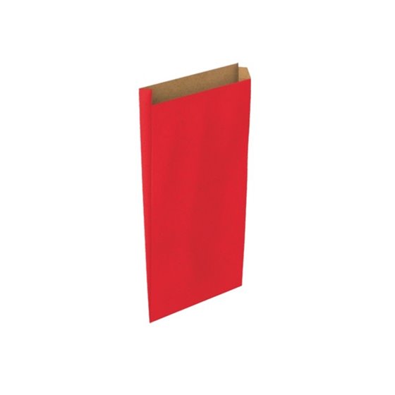 Sobre Papel Basika Kraft Rojo Con Fuelle S 150X300X60 Mm Paquete De 25 Unidades