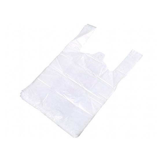 Bolsa Camiseta Reciclada 70% Blanca 50 Mc 35X50 Cm Apta Legislacion De Bolsas 2021