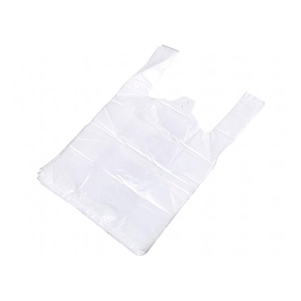 Bolsa Camiseta Reciclada 70% Blanca 50 Mc 35X50 Cm Apta Legislacion De Bolsas 2021