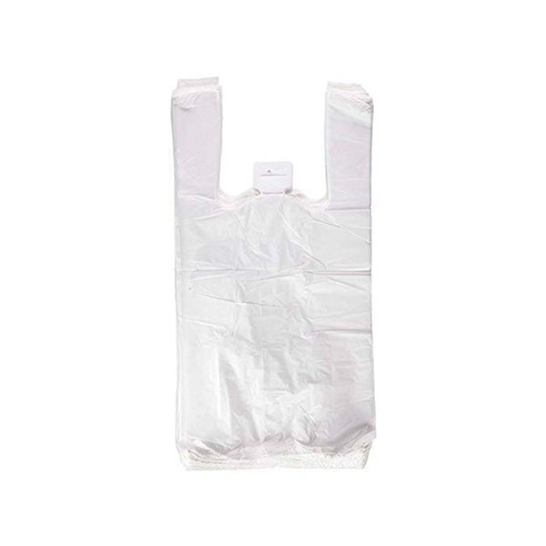 Bolsa Camiseta Reciclada 70% Blanca 50 Mc 30X40 Cm Apta Legislacion De Bolsas 2021