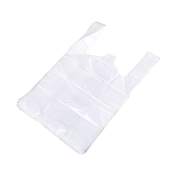 Bolsa Camiseta Reciclada 70% Blanca 50 Mc 30X40 Cm Apta Legislacion De Bolsas 2021