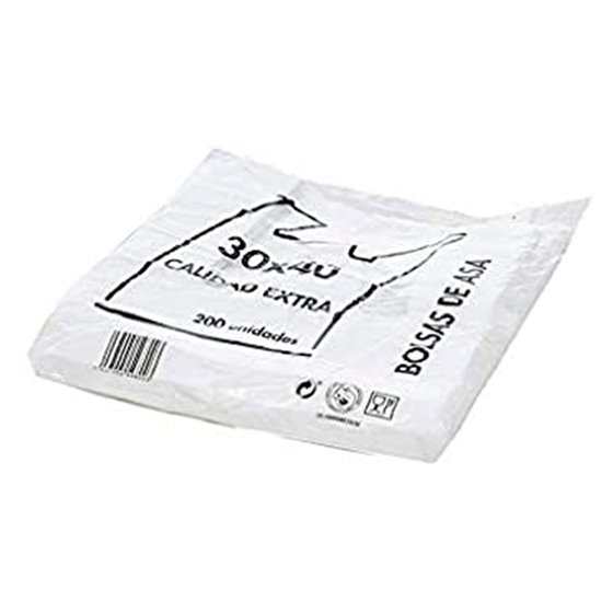 Bolsa Camiseta Reciclada 70% Blanca 50 Mc 30X40 Cm Apta Legislacion De Bolsas 2021