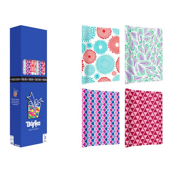 Papel De Regalo Basika Todo Año Rollo Ancho 1 M Longitud 3 M Modelos Surtidos Gramaje 50 Gr