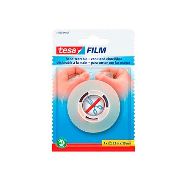 Cinta Adhesiva Tesafilm Sin Tijeras 25 Mt X 19 Mm