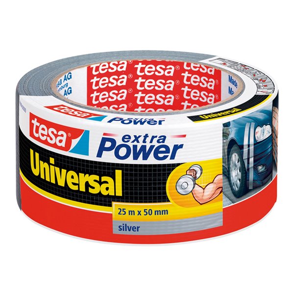 Cinta Adhesiva Tesa Americana 25 Mt X 50 Mm Extra Power Color Plata