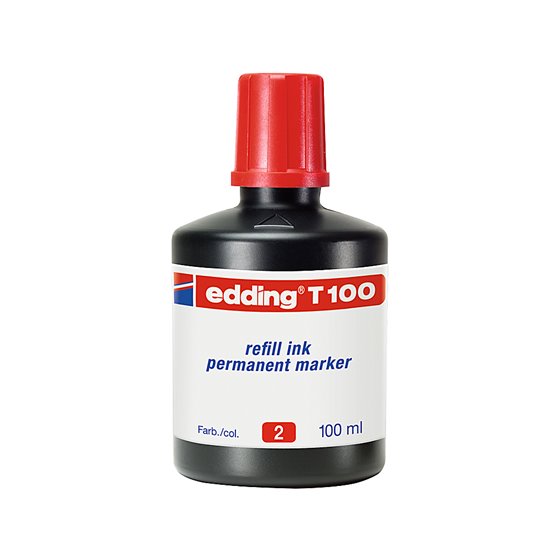 Tinta Rotulador Edding T-100 Rojo Bote 100 Ml