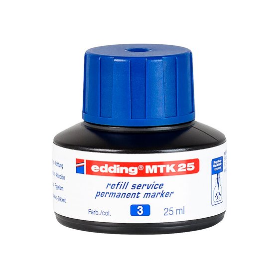 Tinta Rotulador Edding Mtk25 Con Sistema Capilar Color Azul Bote 25 Ml