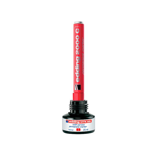 Tinta Rotulador Edding Mtk25 Con Sistema Capilar Color Rojo Frasco De 25 Ml