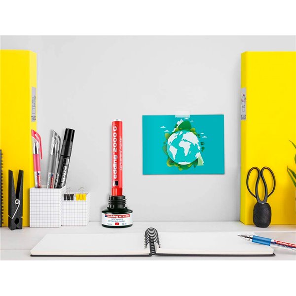 Tinta Rotulador Edding Mtk25 Con Sistema Capilar Color Rojo Frasco De 25 Ml