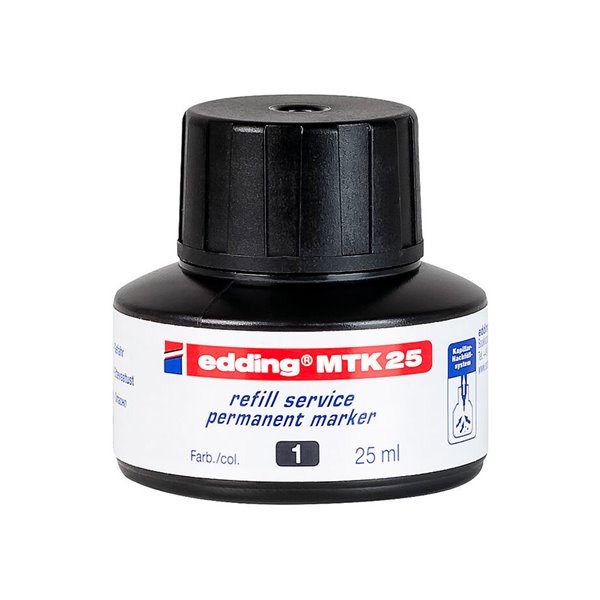 Tinta Rotulador Edding Mtk25 Con Sistema Capilar Color Negro Bote 25 Ml