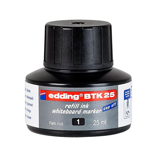 Tinta Rotulador Edding Pizarra Blanca Btk-25 Color Negro Bote 25 Ml