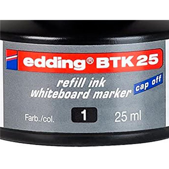 Tinta Rotulador Edding Pizarra Blanca Btk-25 Color Negro Bote 25 Ml