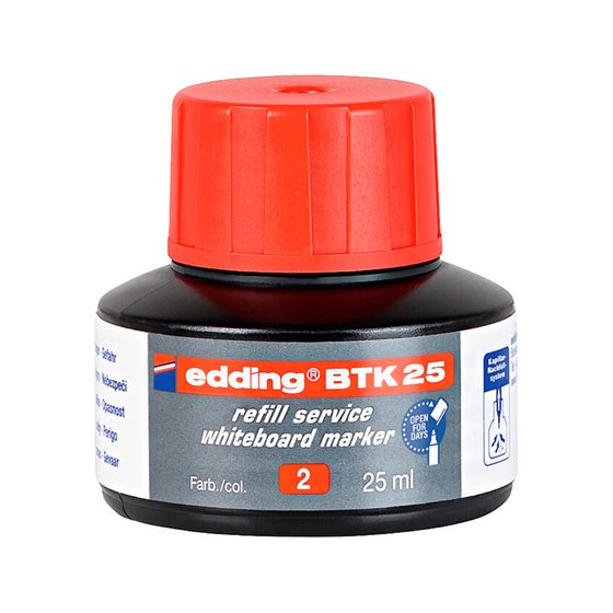 Tinta Rotulador Edding Pizarra Blanca Btk-25 Color Rojo Bote 25 Ml