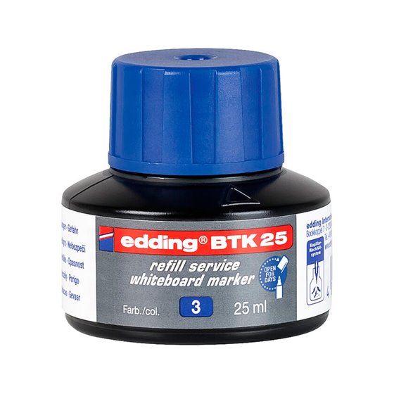 Tinta Rotulador Edding Pizarra Blanca Btk-25 Color Azul Bote 25 Ml
