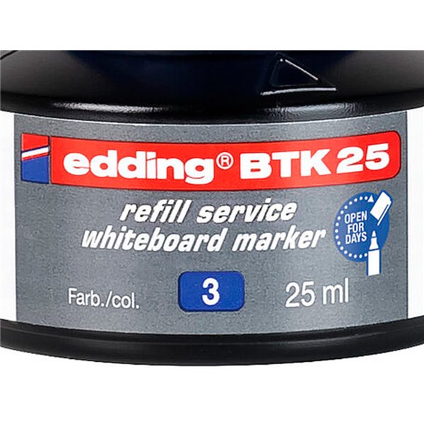 Tinta Rotulador Edding Pizarra Blanca Btk-25 Color Azul Bote 25 Ml